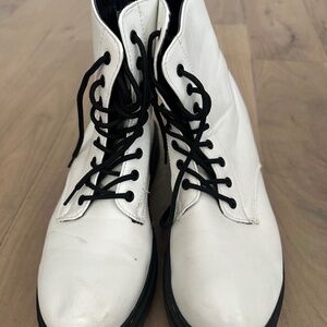 White ankle boots